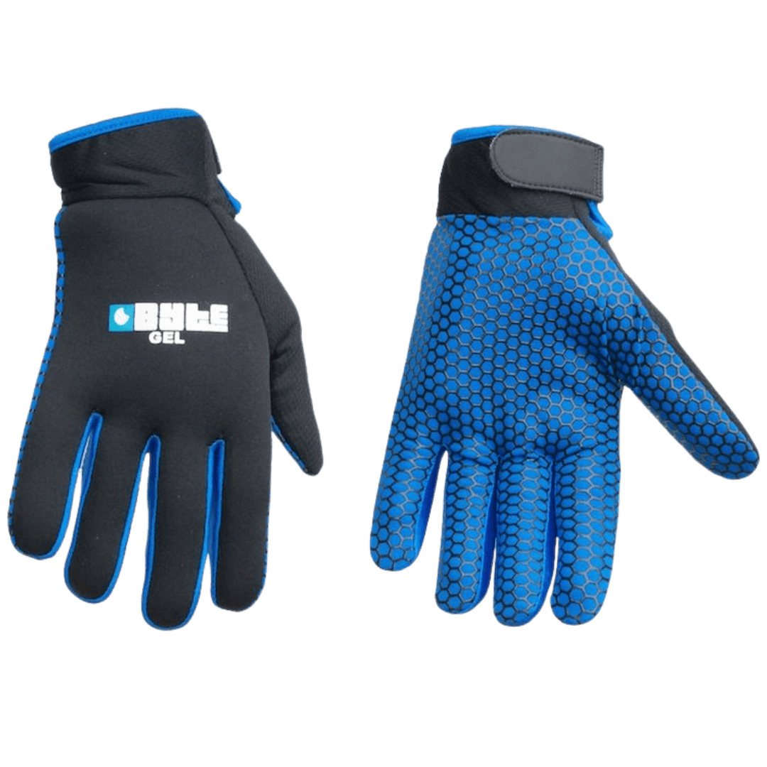 Byte | Byte Gel Gloves PAIR | Gel Gloves PAIR - Black/Blue / XXSmall | Total Hockey