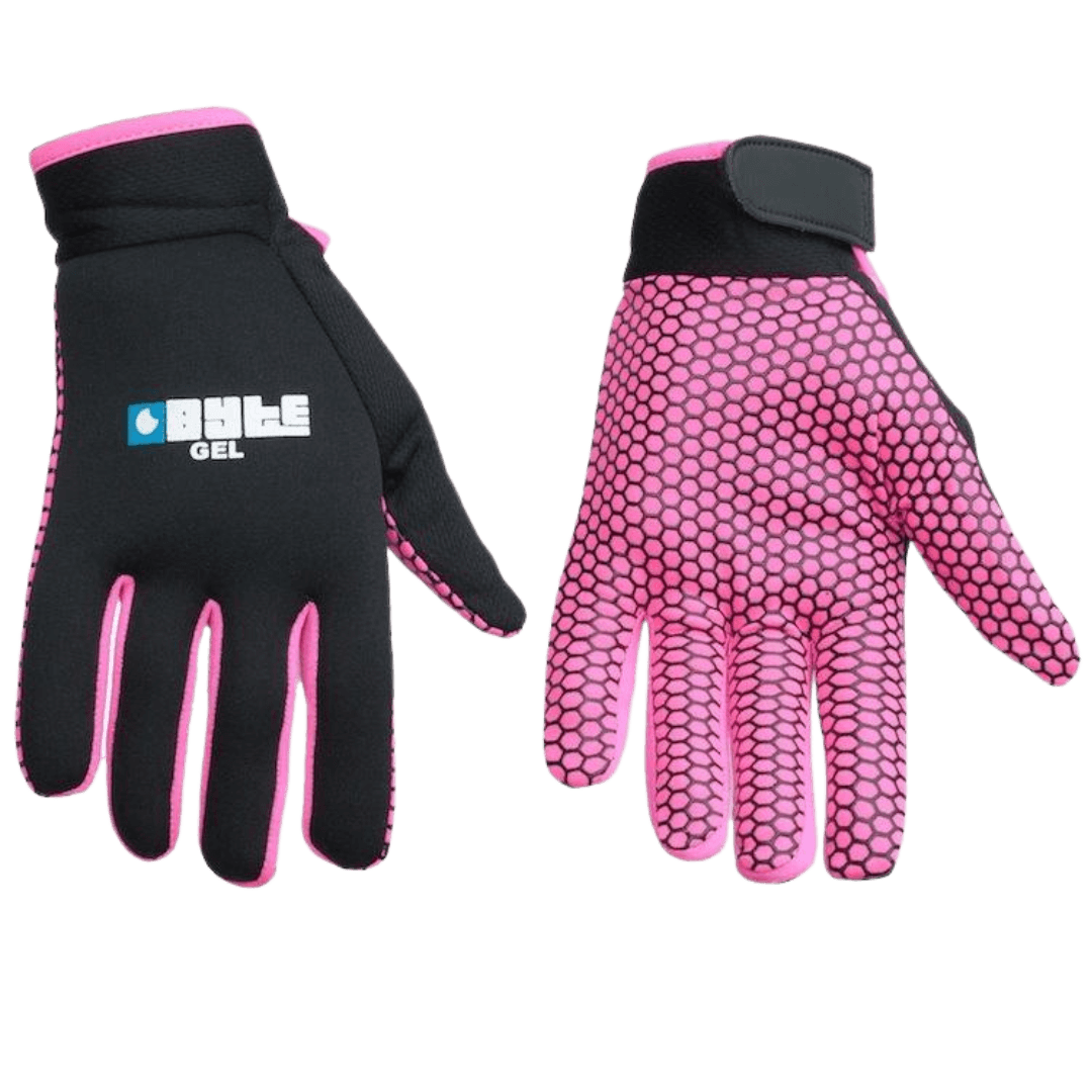 Byte | Byte Gel Gloves PAIR | Gel Gloves PAIR - Black/Pink / XXSmall | Total Hockey