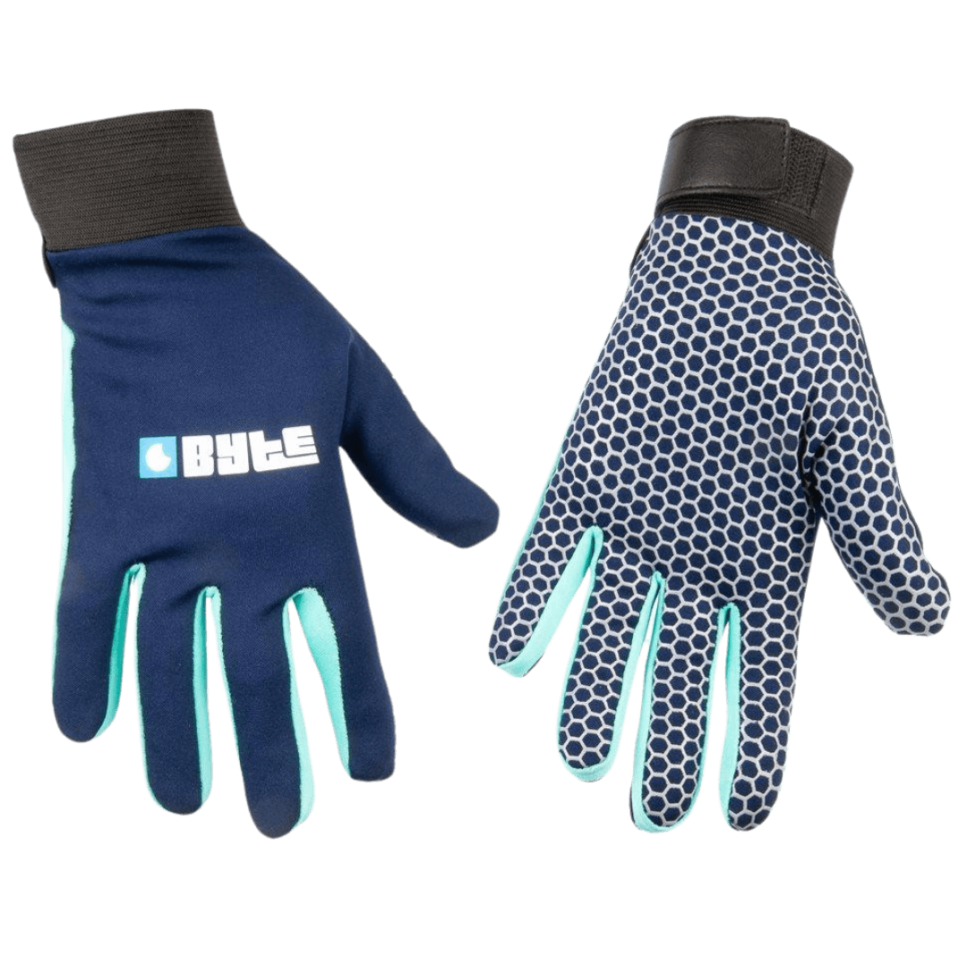 Byte | Byte Skinfit Navy Gloves PAIR | Skinfit Navy Gloves PAIR - Navy/Teal / 3XSmall | Total Hockey