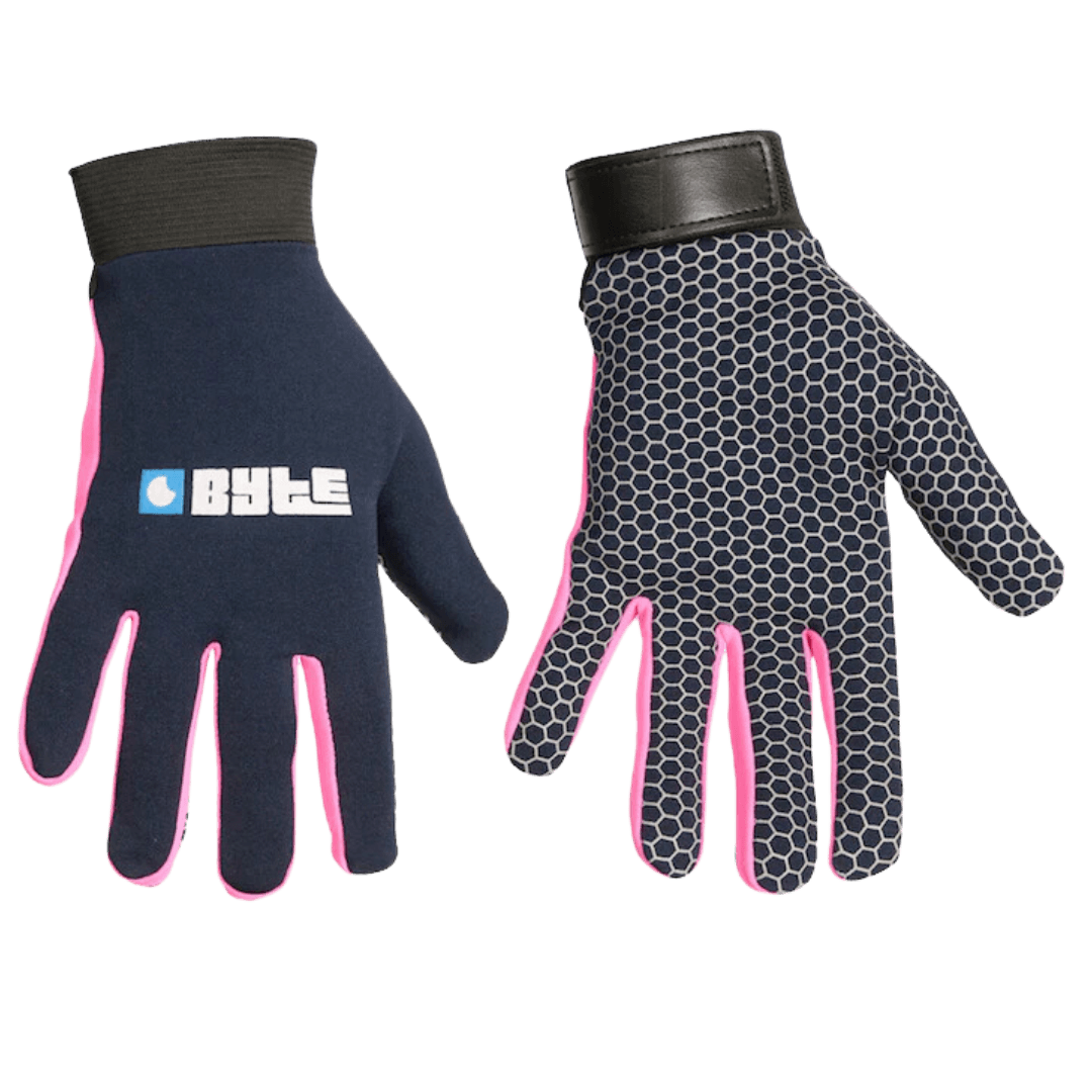 Byte | Byte Skinfit Navy Gloves PAIR | Skinfit Navy Gloves PAIR - Navy/Pink / 3XSmall | Total Hockey