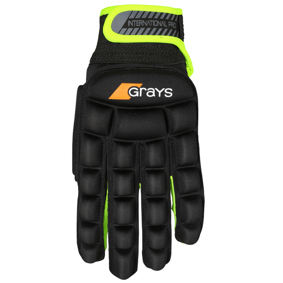 Grays | Grays International PRO Glove Left Hand | International PRO Glove Left Hand - Black/Yellow / 2XSmall | Total Hockey