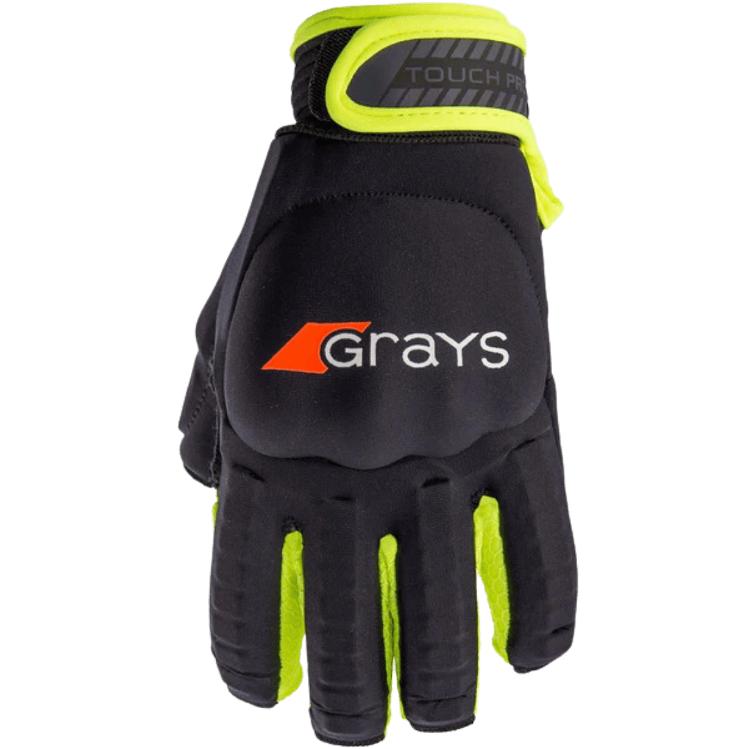 Grays | Grays Touch Pro Glove Left Hand | Touch Pro Glove Left Hand - Black/Yellow / XSmall | Total Hockey