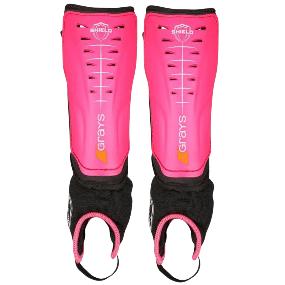 Grays | Grays Shield Shin Pads | Shield Shin Pads - Fluro Pink / 2XSmall | Total Hockey