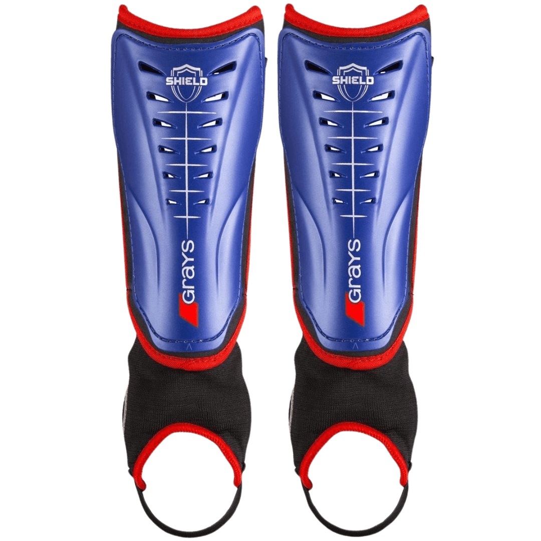 Grays | Grays Shield Shin Pads | Shield Shin Pads - Royal/Red / 2XSmall | Total Hockey