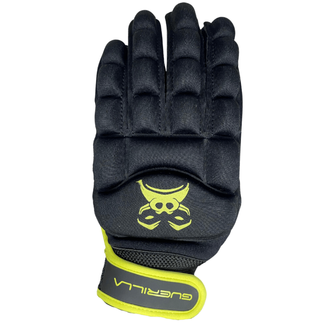 Guerilla | Guerilla Howler Glove Right Hand | Howler Glove Right Hand - Black/Yellow / 2XSmall | Total Hockey