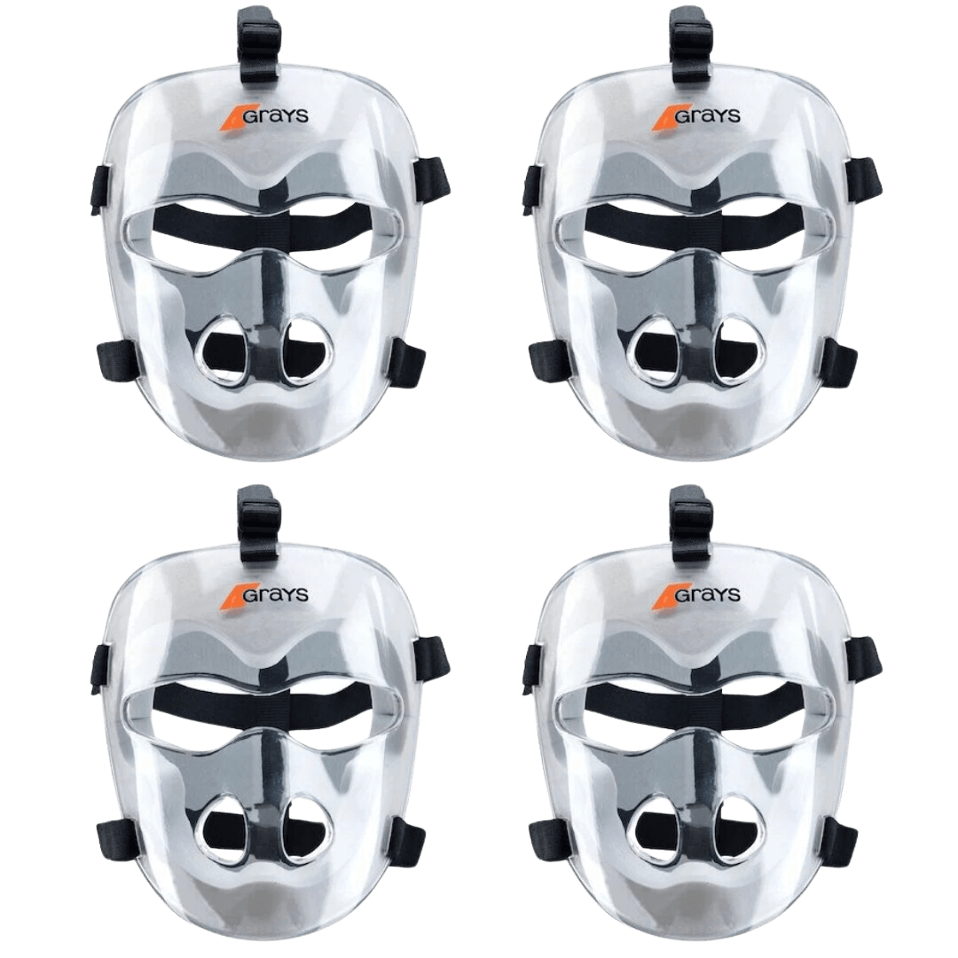 Grays | Grays Face Mask Senior - Pack Of 4 | Face Mask Senior - Pack Of 4 - Orange | Total Hockey