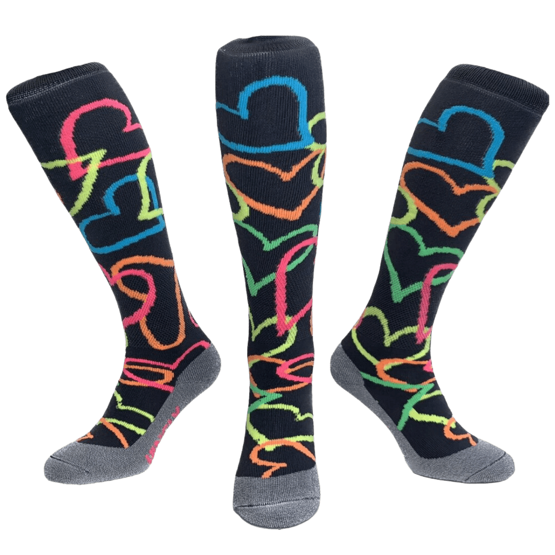 Hingly | Hingly Multi Hearts Grey | Multi Hearts Grey - EUR 31-35 | UK 12.5-3 | Total Hockey