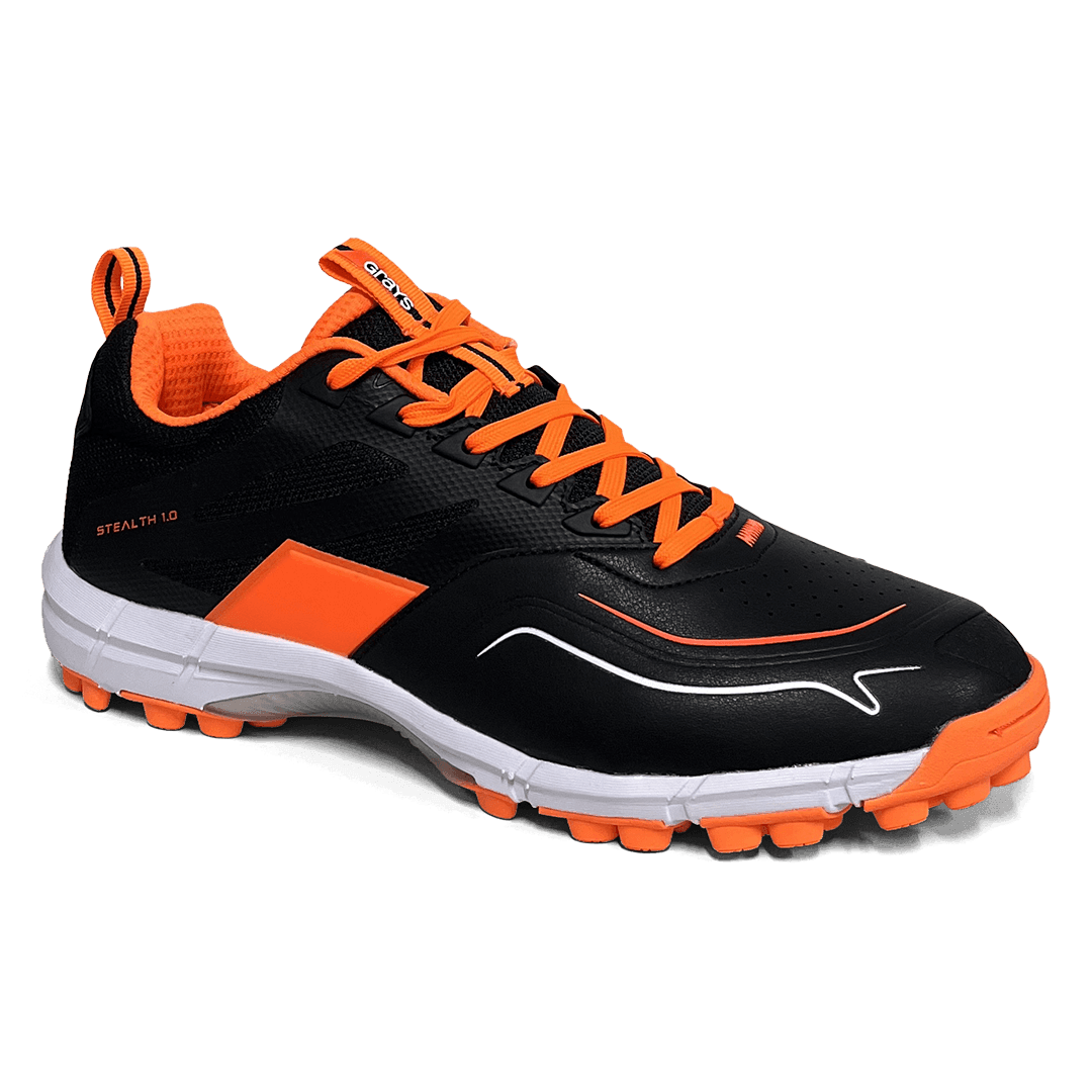 Total Hockey | Total Hockey Grays Stealth 1.0 Jr Hockey Shoe | Grays Stealth 1.0 Jr Hockey Shoe - Black/Orange | Total Hockey