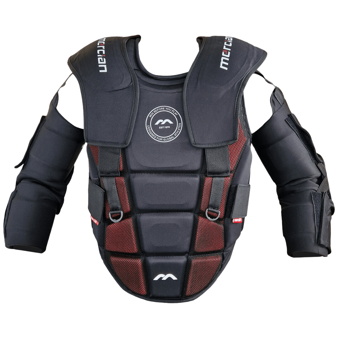 Mercian Hockey | Mercian Hockey Evolution PRO Body Armour | Evolution PRO Body Armour - Black/Red / XSmall | Total Hockey