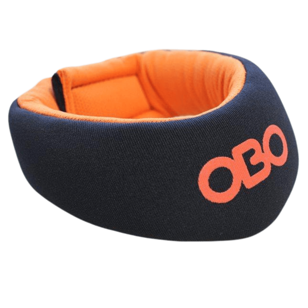 OBO | OBO CLOUD Throat Guard Black | CLOUD Throat Guard Black - Black/Orange / One Size | Total Hockey
