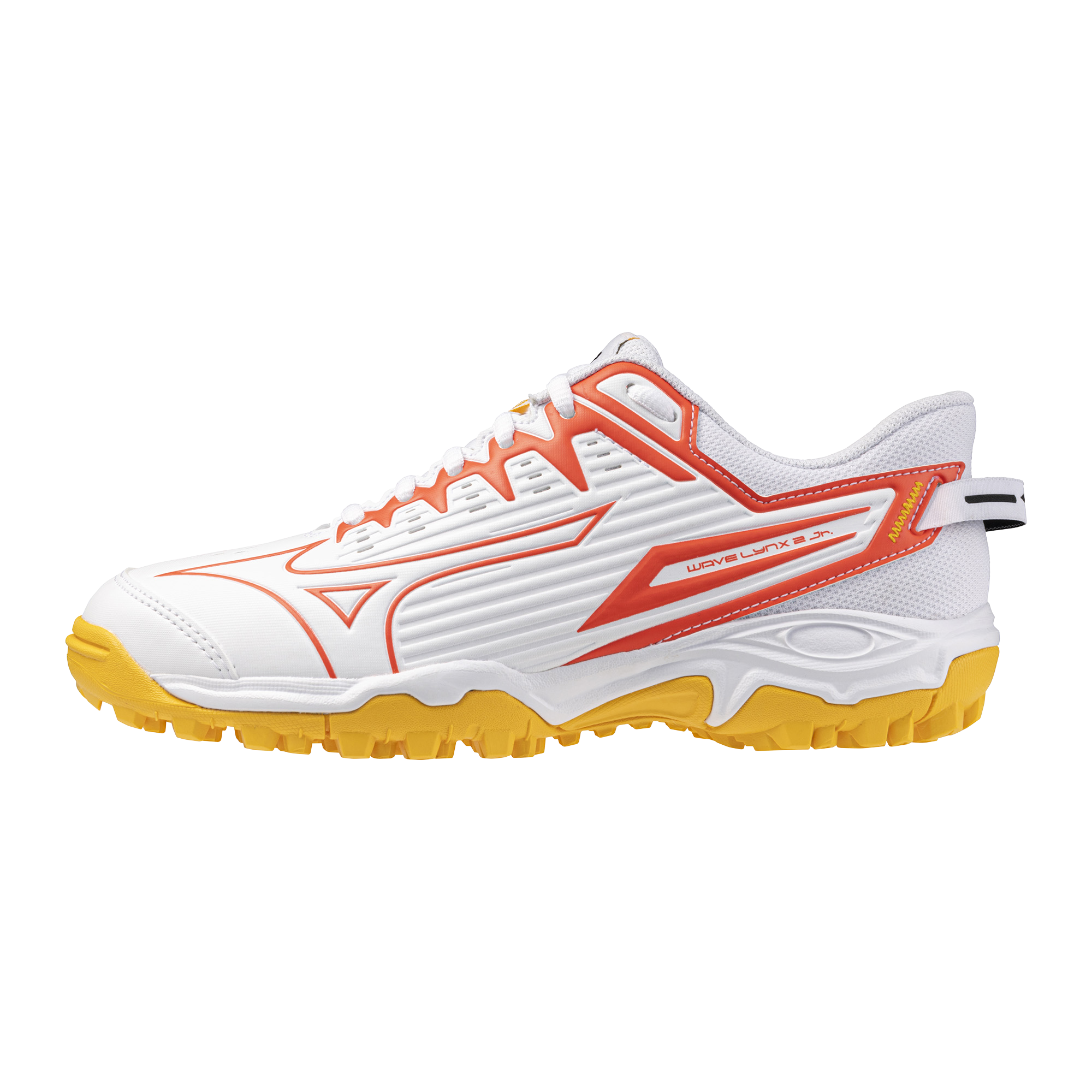 Mizuno | Mizuno Wave Lynx 2 White/Fiery Coral Jr (2025) | Wave Lynx 2 White/Fiery Coral Jr (2025) - EUR 32.5 | UK 1 | Total Hockey