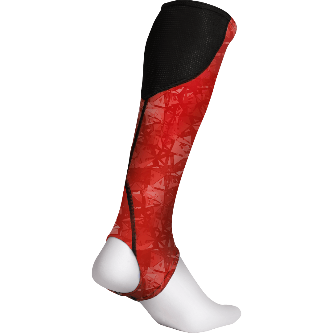 Shrey Hockey | Shrey Hockey Shinliners With Stirrup - Red | Shinliners With Stirrup - Red - Red / Senior | Total Hockey