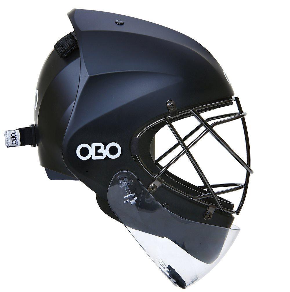 OBO | OBO ABS Helmet Black with Throat Guard | ABS Helmet Black with Throat Guard - Black / Small | Total Hockey