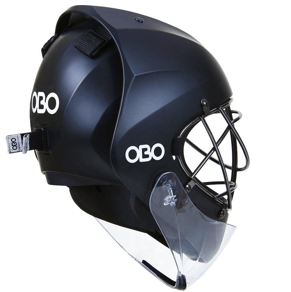 OBO | OBO ABS Helmet Black with Throat Guard | ABS Helmet Black with Throat Guard - Black / Small | Total Hockey