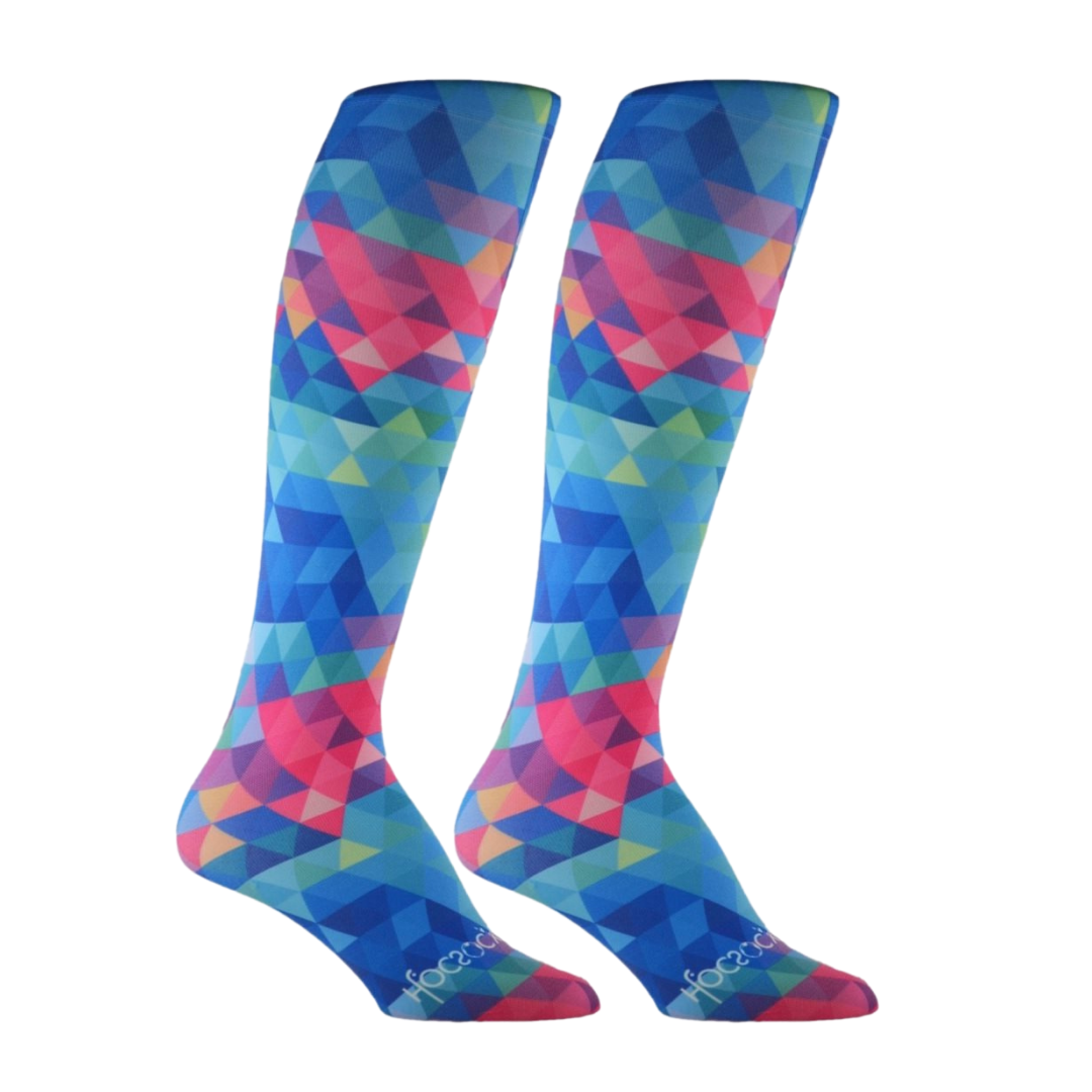 Blue Kaleidoscope Performance Liner Sports Socks