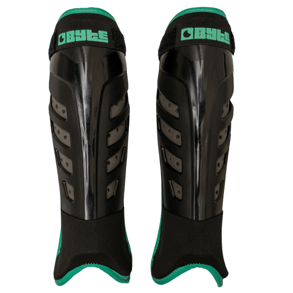 Byte | Byte XR Shingaurds | XR Shingaurds - Black/Teal / Small | Total Hockey