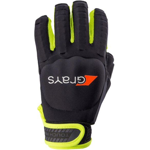 Grays | Grays Touch Pro Glove Right Hand | Touch Pro Glove Right Hand - Black/Yellow / XSmall | Total Hockey