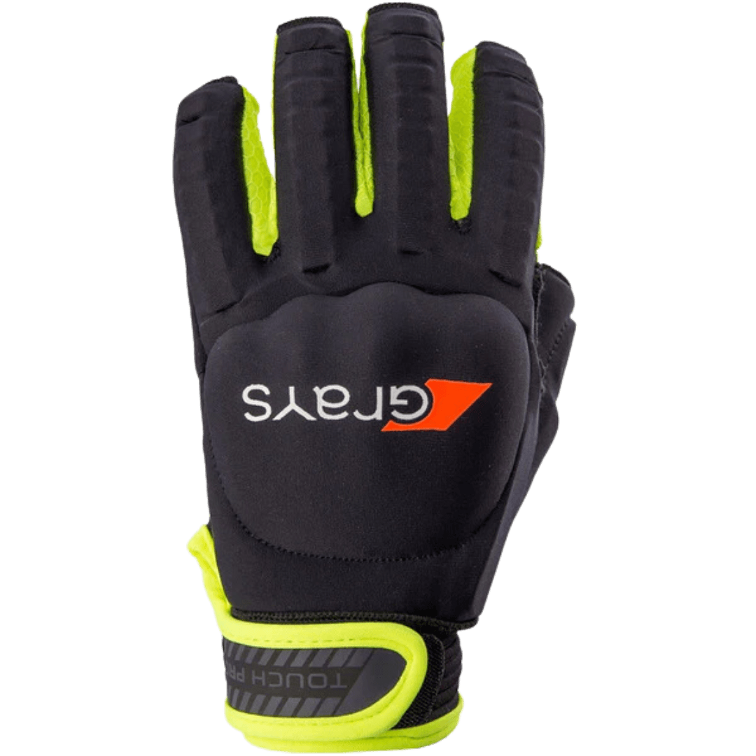 Grays | Grays Touch Pro Glove Right Hand | Touch Pro Glove Right Hand - Black/Yellow / XSmall | Total Hockey