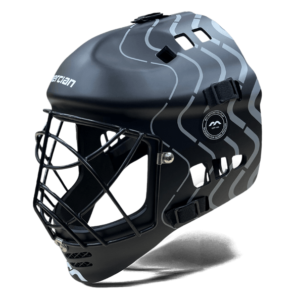 Mercian Hockey | Mercian Hockey Genesis 3 Mini Helmet | Genesis 3 Mini Helmet - Black/Silver / Mini | Total Hockey