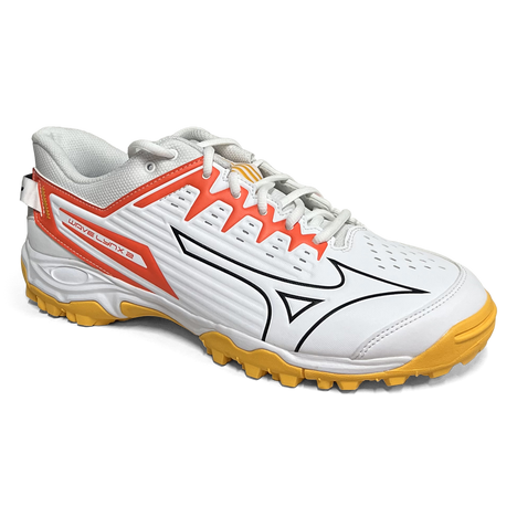 Total Hockey | Total Hockey Mizuno Lynx Hockey Shoe | Mizuno Lynx Hockey Shoe - White/Fiery Coral | Total Hockey