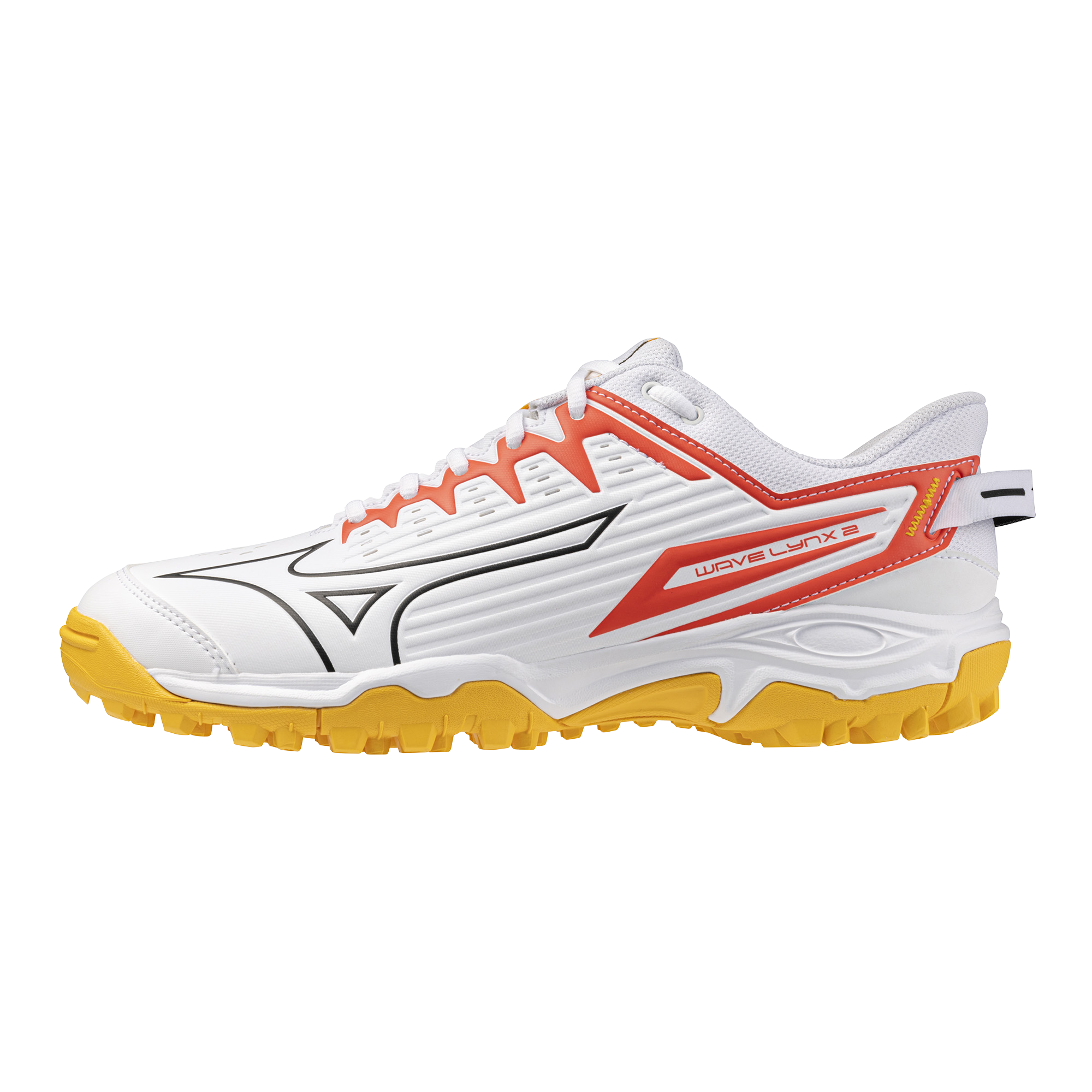 Mizuno | Mizuno Wave Lynx 2 White/Fiery Coral (2025) | Wave Lynx 2 White/Fiery Coral (2025) - EUR 36.5 | UK 4 | Total Hockey
