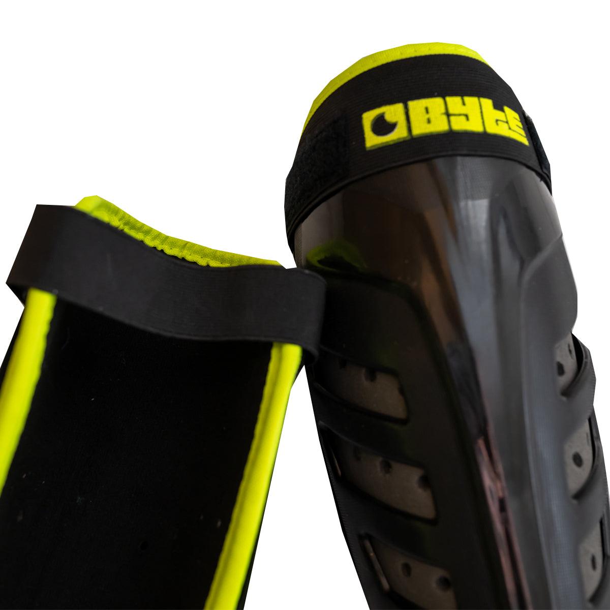 Byte | Byte XR Shingaurds | XR Shingaurds - Black/Yellow / Small | Total Hockey