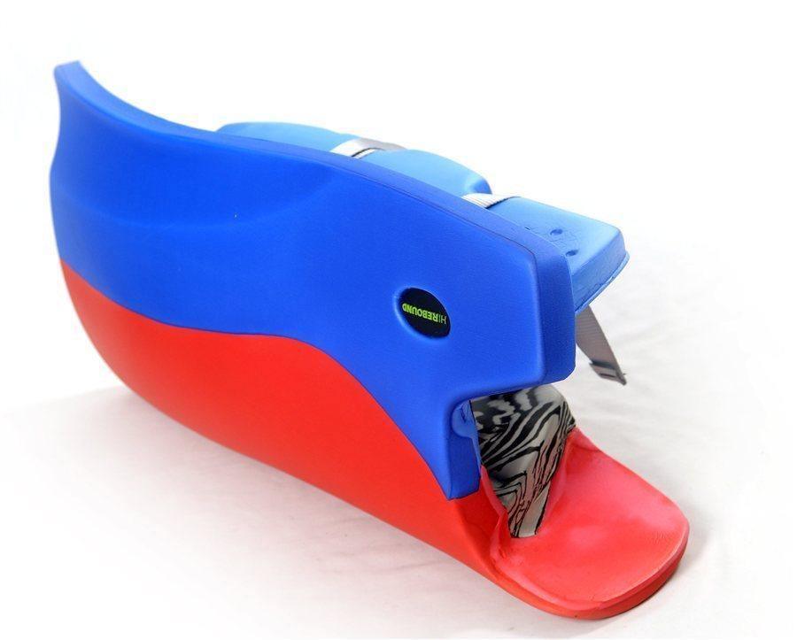 OBO | OBO HI REBOUND Legguards Blue Wing/Orange | HI REBOUND Legguards Blue Wing/Orange - Blue Wing/Orange / Medium | Total Hockey